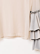 【3色展開】Emerald Motel フリルデザイン タートルネック シアーカットソー