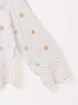 スカラップレース 刺繍 長袖シャツ