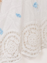 スカラップレース 刺繍 長袖シャツ