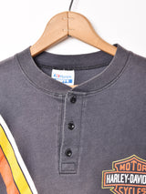 80's アメリカ製 Harley Davidson ヘンリーネック両面プリントTシャツ