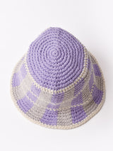 【2色展開】チェック柄 クロシェ バケットハット