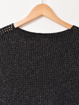 ラメ ニット ノースリーブ トップス