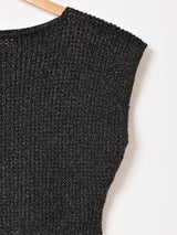 ラメ ニット ノースリーブ トップス