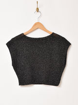 ラメ ニット ノースリーブ トップス