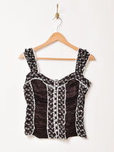 花柄 レース キャミソール