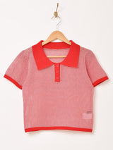 【3色展開】Meridian メッシュ 半袖 ニットポロシャツ