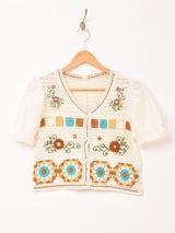 Elcamino グラニー クロシェ 切り替えトップス