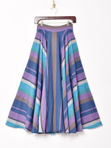 【2色展開】Emerald Motel マルチストライプ サーキュラースカート
