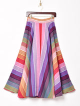 【2色展開】Emerald Motel マルチストライプ サーキュラースカート