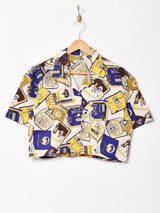 Emerald Motel オープンカラー 半袖 クロップドシャツ