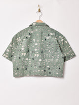 Emerald Motel オープンカラー 半袖 クロップドシャツ