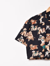 Emerald Motel オープンカラー 半袖 クロップドシャツ