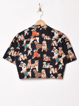 Emerald Motel オープンカラー 半袖 クロップドシャツ