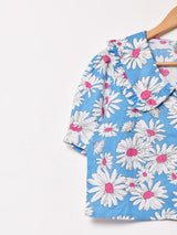 【2色展開】Emerald Motel フリルカラー 半袖 クロップドブラウス