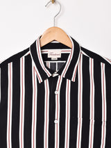 【3色展開】Trombones 半袖 ストライプシャツ