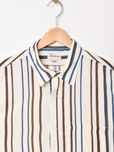 【3色展開】Trombones 半袖 ストライプシャツ