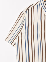 【3色展開】Trombones 半袖 ストライプシャツ