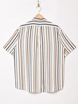 【3色展開】Trombones 半袖 ストライプシャツ