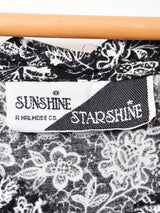 総柄 パッチワークデザイン 長袖ワンピース