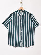 【3色展開】Trombones 半袖 ストライプシャツ