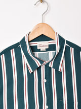 【3色展開】Trombones 半袖 ストライプシャツ