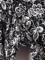 総柄 パッチワークデザイン 長袖ワンピース