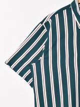 【3色展開】Trombones 半袖 ストライプシャツ