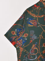 【2色展開】Trombones チェーン 総柄 半袖シャツ