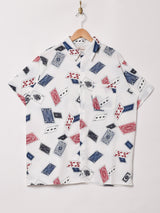 Trombones トランプ 総柄 半袖シャツ