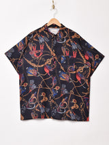 【2色展開】Trombones チェーン 総柄 半袖シャツ