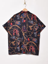 【2色展開】Trombones チェーン 総柄 半袖シャツ