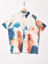 Trombones インク 総柄 半袖シャツ