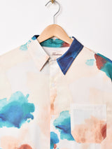 Trombones インク 総柄 半袖シャツ