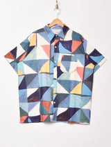 Trombones マルチカラー 総柄 半袖シャツ