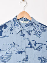 【2色展開】Backers 総柄 半袖 コットンシャツ