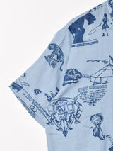 【2色展開】Backers 総柄 半袖 コットンシャツ