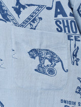 【2色展開】Backers 総柄 半袖 コットンシャツ