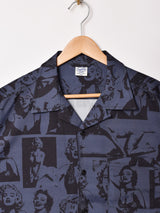 【2色展開】TEMPTATION マリリンモンロー 半袖 開襟シャツ