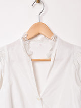 フロントボタン クロップドブラウス