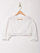 クロップド丈 ホワイトブラウス