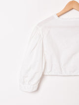 クロップド丈 ホワイトブラウス