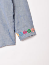 70's King Kole 刺繍 長袖 デニムシャツ