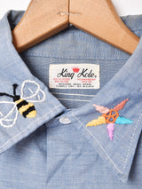70's King Kole 刺繍 長袖 デニムシャツ