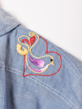 70's King Kole 刺繍 長袖 デニムシャツ