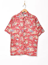 reyn spoonerフィッシュパターン総柄 ハワイアンシャツ