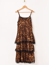 【2色展開】Meridian 総柄 アソート ラッフル キャミソールワンピース