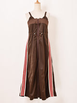 【2色展開】Elcamino ライン入り トラックタイプ キャミソールワンピース