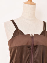 【2色展開】Elcamino ライン入り トラックタイプ キャミソールワンピース