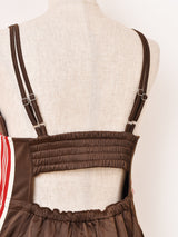 【2色展開】Elcamino ライン入り トラックタイプ キャミソールワンピース