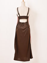 【2色展開】Elcamino ライン入り トラックタイプ キャミソールワンピース